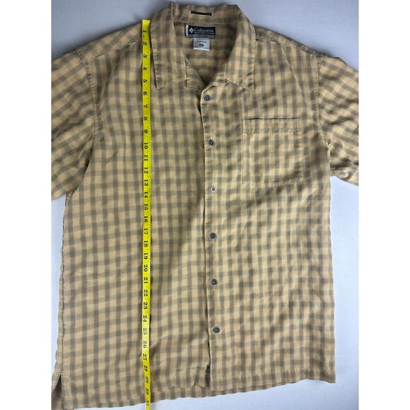 Columbia XCO Button Up Shirt Mens XL Short Sleeve Yellow - Picture 4 of 5